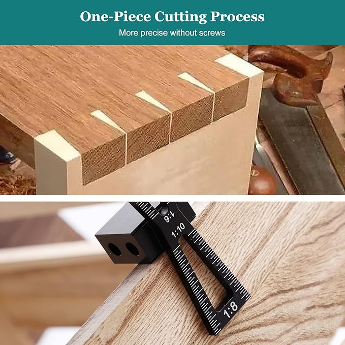 YOSELIN Dovetail Jig Wheel Marking Gauge - Adjustable Precision Wood Scribe Tool with Dual Scale (1/32" & 1mm), Multifunctional Linear & Arc Guide for Woodworking, Carpentry（Black）