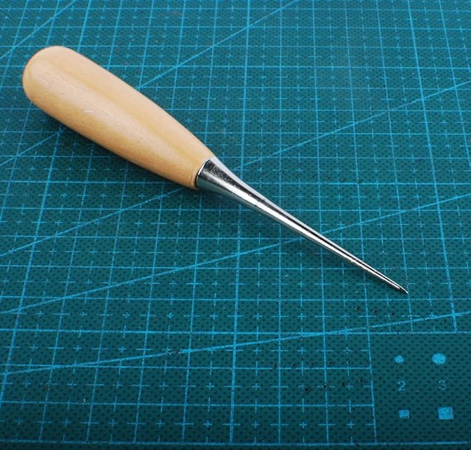 NW Wooden Handle Awl Leather Sewing Awl Leather Drillable Awl (1pcs)