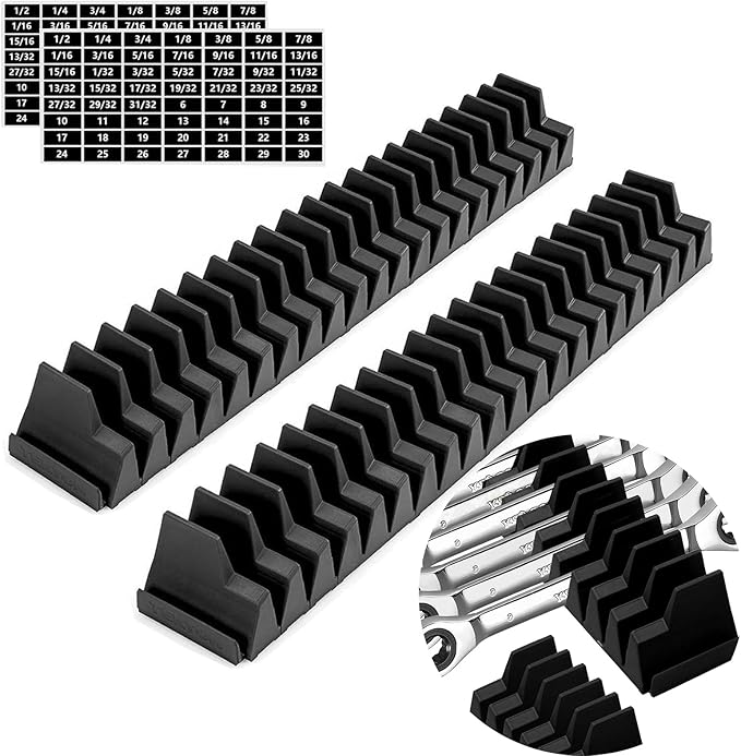 46PCS Magnetic Modular Wrench Organizers for Tool Drawers, Wrench Organizer with Metric&Sae Labels, Best Gift for Father, Brother and Boyfriend