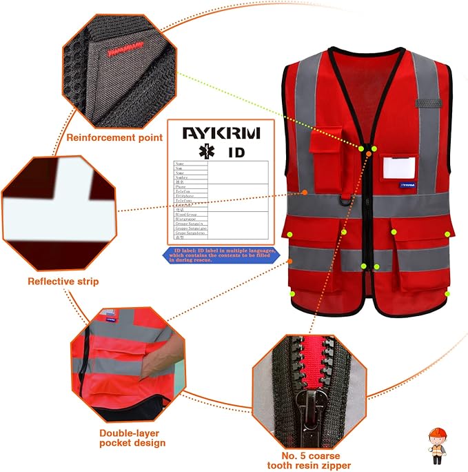 A-SAFETY XSmall construction vest red
