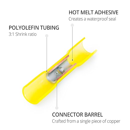 Wirefy Heat Shrink Wire Connectors Kit - Marine Grade Electrical Connectors - Automotive Butt Connectors - Insulated Ring, Spade, Fork, Hook Crimp Terminals - 22-10 Gauge - 270 PCS