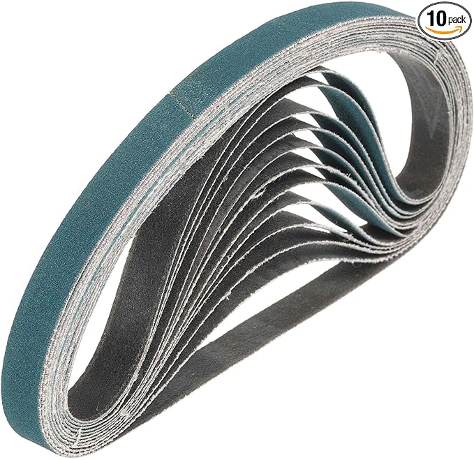 HARFINGTON 1/2 x 18 Inch Sanding Belts, 10 Pcs 240 Grit Zirconia Abrasive Belt Sander File Belt for Woodworking, Metal Polishing, Knife Sharpener