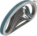 HARFINGTON 1/2 x 18 Inch Sanding Belts, 10 Pcs 240 Grit Zirconia Abrasive Belt Sander File Belt for Woodworking, Metal Polishing, Knife Sharpener