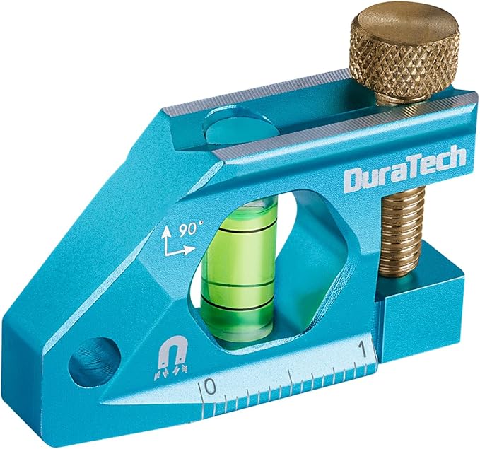 DURATECH 2.5-Inch Level, Magnetic Torpedo Level with 90° Bubbles, V-Groove, Large Viewing Window, Aluminum Alloy Body, Hanging Hole, SAE and Metric Scale for DIY Projects and Household Use