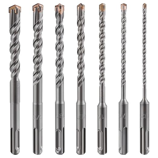 Concrete Drill Bit - 1pcs 5/8" X 12"-10" Cross-Type Double Thread Carbide Material Suitable for Brick, Cement Walls, Stone, Extra Long Hammer Drill Bits