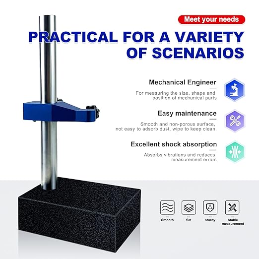 The Base of The dial Indicator Stand,Compatible with Most dial/Digital Indicators,Marble Measuring Platform of Digital Dial Indicator(7.6 lb)