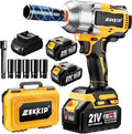 Cordless Impact Wrench, 1/2 Impact Gun, 958Ft-lbs (1300N.m) 3500RPM Brushless High Torque Impact Driver, 2x4000mAh Batteries, Fast Charger & 5 Sockets, Variable Speeds for Car, Truck RV, Mower