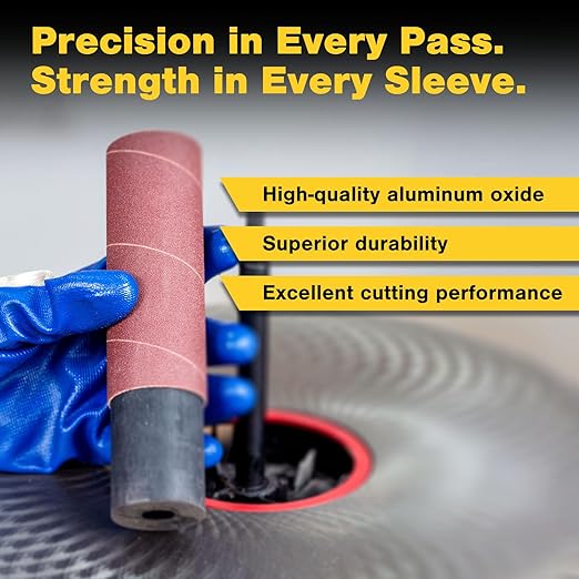 Dark Stone Sanding Sleeves for Spindle Sander 4-1/2" Length (400 Grit, 1/2”, 3/4”, 1”, 1-1/2”, 2” and 3”)