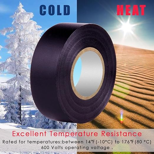 Black Electrical Tape 8Rolls, 7mils x 3/4 in x 30 ft, Flame Retardant,Waterproof,Strong Adhesive, Durable, Easy-Wrap,High Temp Electrical Tape Electric Super Vinyl