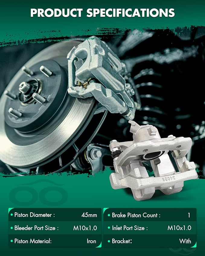SCITOO 19B6295 Rear Left Disc Brake Caliper w/Bracket Fit For Land Rover For LR4 2010-2012,For Land Rover For Range Rover Sport 2010-2012, Single Piston