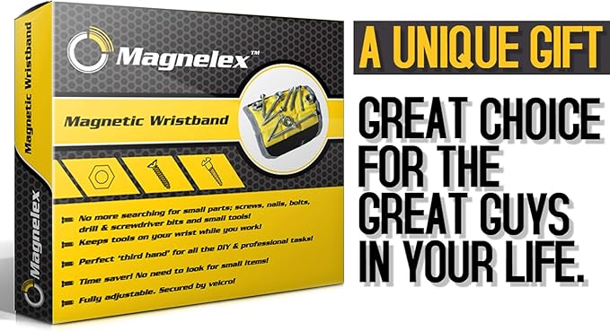 Magnelex Magnetic Wristband - Christmas Gift for Men, Handyman Gadgets - Perfect for Holding Screws, Nails, Drill Bits - Premium Ballistic Nylon with Powerful Magnets - Stocking Stuffer for Men