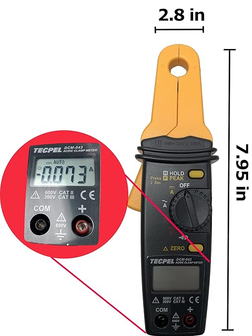 DCM-043 Digital AC/DC clamp meter, clamp transmitter, high resolution of 1mA