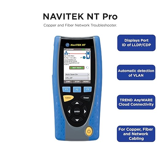 TREND Networks | R151006 | NAVITEK NT PRO |Touchscreen Copper and Fiber Network | Includes Network Service Detection,Traffic Monitoring & Built-in PDF Reporting