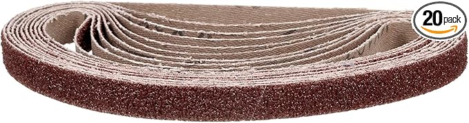 1/2 x 18 Inch Sanding Belt, 20 Pcs 36 Grit Knife Sharpener Belts Work Sharpening for Belt Sander Knife Carving Tools Metal Working