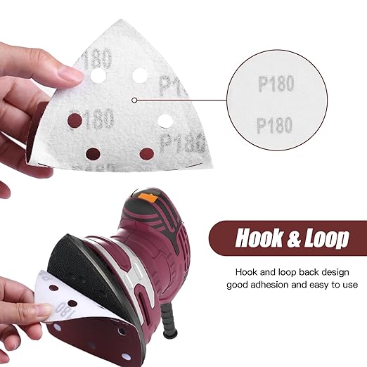 50PCS Mouse Detail Sander Sandpaper 11 Holes 180 Grit Hook and Loop Mouse Sanding Sheets for Mouse Sanders Abrasive Pads for Precision Sanding