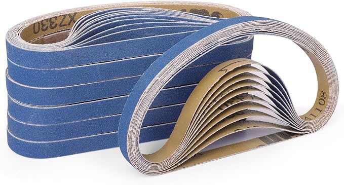 40-Piece 1/2 x 18 Inch 240 Grit Zirconia Sanding Belts, Heavy Duty Long-lasting Mini Sanding Bands for Belt Sander, Rust Paint Removal, Wood Metal Grinding and Finishing