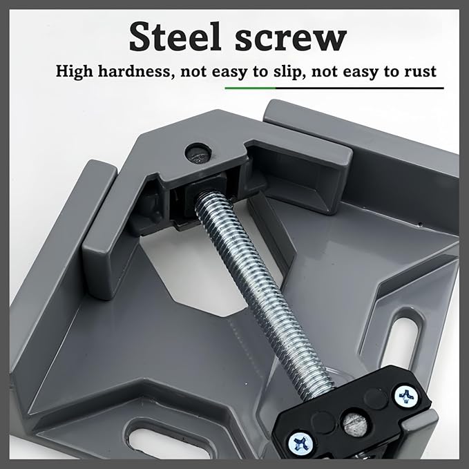 Durable Sturdy Right Angle Clamp 90°, Multi Function Right Angle Clamp with Skid Handle for Woodworking, Aluminum Alloy Adjustable Swing Jaw, Tools for Assembly Alignment Welding Picture (1, A.)