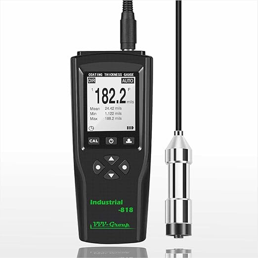 Digital Professional Coating Thickness Gauge Industrial-818 Paint Meter for Fe/NFe with Measuring Range: 0-197 mils | Resolution 0,001 mils | PC Connection