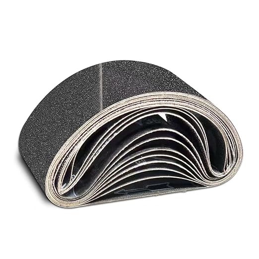 12 Pack 3 x 21 Inch Sanding Belts,Belt Sander Sanding Belts, Belt Sander Paper (3 Each of 60 100 180 240 Grits), Aluminum Oxide for Woodworking Polishing (Size A)