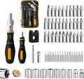 61 PCS Ratchet Screwdriver Set with Bits,Socket Wrench Set,Small Precision Screwdriver Set,Tool Set with Rotatable Ratchet Handle and Storage Case for Women, Men, DIY, Home Repair