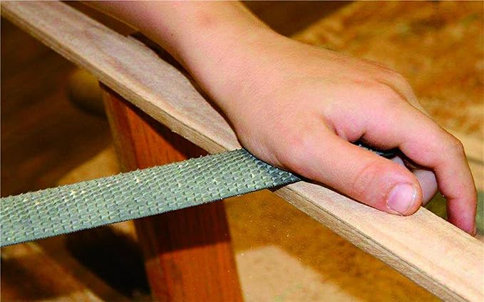 8" Wood Rasp File Set with Rubber Grip - Includes Hand Cut Round, Half-Round, and Flat Rasp File Kit - Curved and Flat Tools(3 Pcs) The Color of Packing Bag is Random