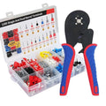 Fidioto 1200pcs Double Tube Ferrule Terminal with Ferrule Crimping Tool Kit, 4-Sided Terminal Crimping Pliers, High Precision (AWG 28-5) 0.08-16mm² Terminal Crimping Pliers for Tubular terminals etc