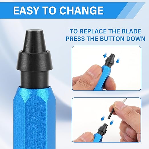 Deburring Tool Set with 15 High Speed Steel Swivel Blades, Deburring Tool Ideal for Metal, Resin, Copper, Plastic, PVC Pipes, 3D Printing Burr Removal Reamer Tool
