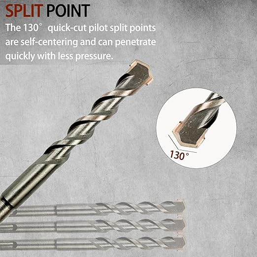 Direko SDS Plus Rotary Hammer Drill Bits 5-Piece Carbide-Tipped for Masonry，Concrete,Brick Granite etc (HD-A5/8 x12-5)