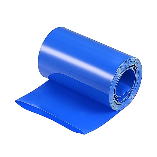 MECCANIXITY Battery Wrap PVC Heat Shrink Tubing 55mm Dia 85mm Flat 10 Feet(3meters) Blue Good Insulation for Battery Pack