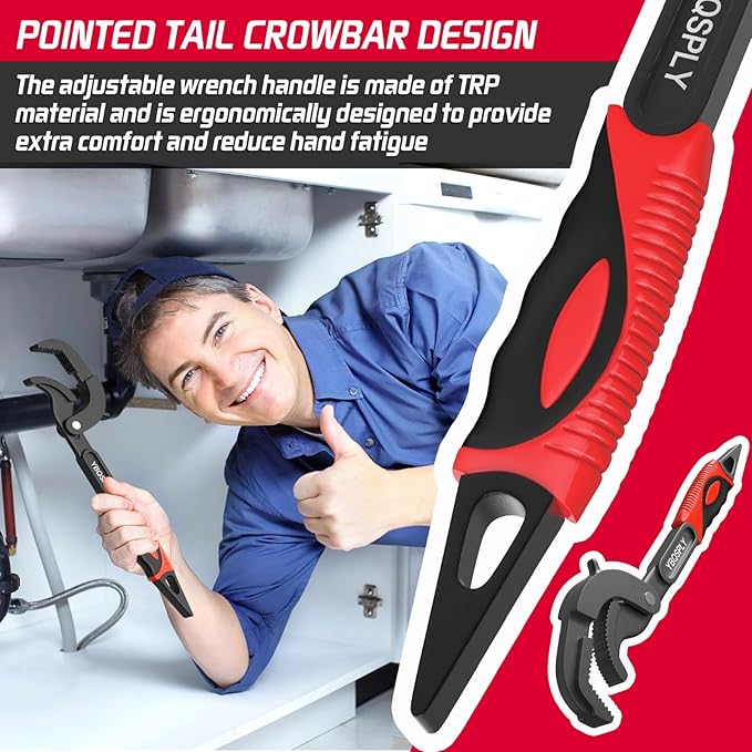 Pipe Wrench Set, 10” and 15” Self Adjusting Wrench 2-Piece Plumbing Tools - Pipe Vise Wrench Basin Wrench for 0.55“-2.48”/14-60mm Standard Nuts, Irregular Nuts, Pipes Use
