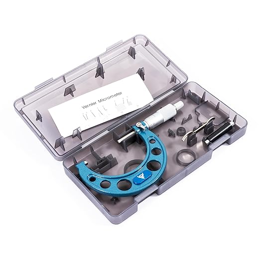 PEC Tools 2-3” Outside Micrometer, Industrial-Grade Precision Measuring Tool, Hardened Steel, High-Accuracy Micrometer with Ratchet Stop & Carbide-Tipped Measuring Faces for Machining & Engineering