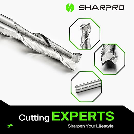 Spiral Upcut Router Bit 1/4 Inch Shank 1/4 Inch Cutting Dia. 1'' CL. Extra Long 2-1/4'' OVL. Carbide Upcut CNC Router Bit, Ideal for Wood Engraving and Plunging Applications