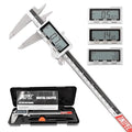 8 Inch/ 200mm IP54 Grade Stainless Steel Digital Caliper & Stainless Steel Rule, Inch/Millimeter/Fraction Conversion, Large LCD Screen