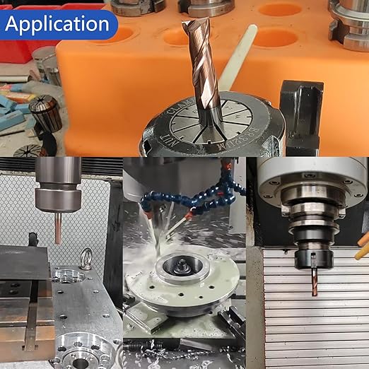 2 Flute 1/4" Carbide Square End Mill Micrograin Milling Bits Sets TISIN Coating CNC Router Bit for Steel