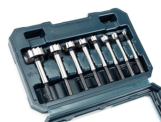 INTOO Hex Shank Forstner Bit Set 8pcs Multi Sided Shank Wood Drill bit Set
