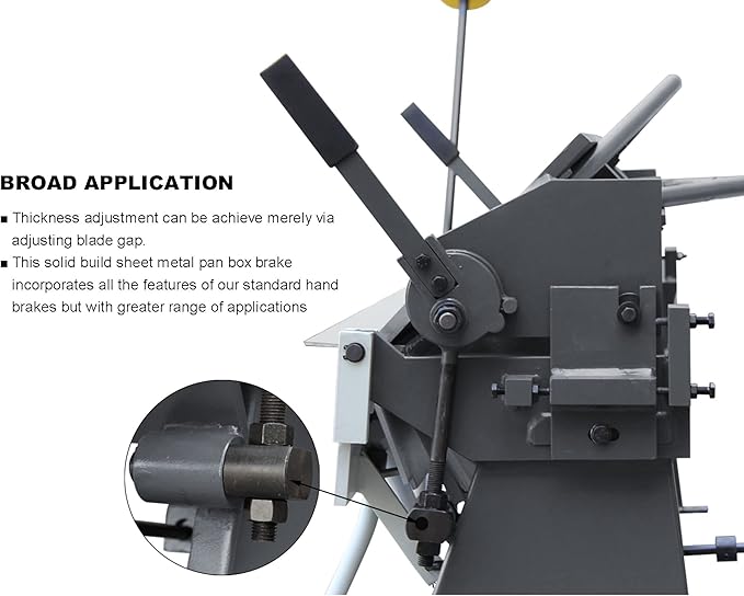 KAKA INDUSTRIAL Box and Pan Brake, 50-Inch Sheet Metal Brake, 16-Gauge Capacity Metal Break, 4-Inch Box Depth, 5/8-Inch Beam Adjustment Press Brake BP-1650