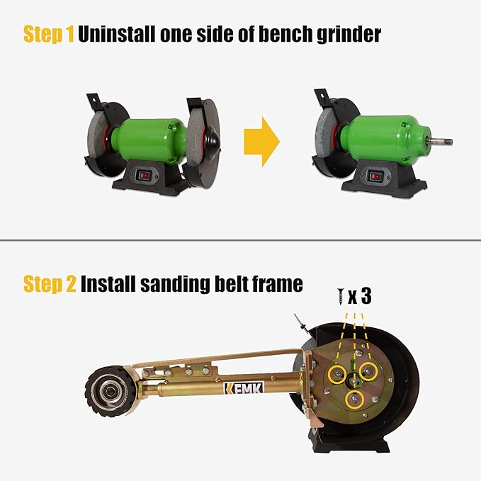 2"x48" Belt Grinder Attachment for Bench Grinders, 2x48 Inch Belt and 7 Inch Disc Sander Attachment for Bench Grinders with 5/8" Arbor