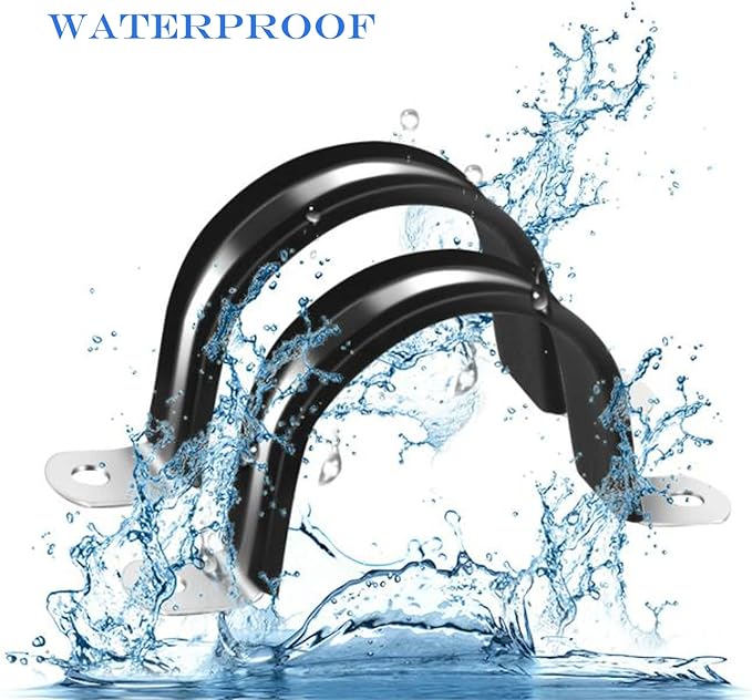 10pcs 16mm 2 Hole U-Tube Strap Clamp, 304 Stainless Steel with EPDM Rubber Lined Clip, Double-Layer Gaskets Rubber Cushioned Insulated Clamp for Tube, Pipe or Wire Cord Installation