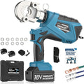 SWANSOFT Electric Hydraulic Crimping Tool, 6Ton 6AWG-600MCM Rechargeable Hydraulic Crimper for Cu/Al Terminal, Crimp 20000 Times Wire Cable Lug Crimping Tool Kit with 11 Dies (HCT-300A)