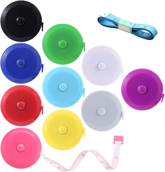 Tape Measure Body Measuring Tape, Retractable 60 Inch Soft Mini Measuring Tape, Small Sewing Fabric Tape Ruler for Cloth Waist Medical Nursing Craft(10 Pack)