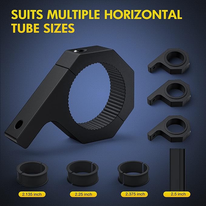 Nilight 4PCS Roll Bar Clamps Mounting Brackets LED Light Mount Clamp Tube Lights Mounts Fit on 2.135" 2.25" 2.375" 2.5" Bull Bars Roof Racks Rolls Cages for ATV UTV Truck