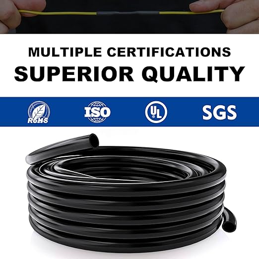 5/8" Heat Shrink Tubing, 32.8 Ft Roll Industry Marine Grade 3:1 Shrink Ratio shrink tubing, Adhesive Lined Heat Shrink Tube, 15.4mm Waterproof Shrink Tube for Wires Home Marine Automotive-Black