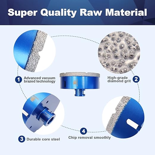 110mm Diamond Core Drill Bit for Porcelain Tile Ceramic Marble Granite Drilling,BRSCHNITT 2pcs Vacuum Brazed Diamond Hole Saw with 5/8-11 Thread (110mm 2pcs)