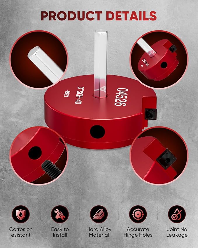 Saker PVC Pipe Reamer Kit, PVC Fitting Saver with 1-1/2inch,2inch,3inch,4inch Head, For SCH40, ABS Pipe,CPVC Perfect for Plumbing Repairs, Fits Standard 1/2" Drill