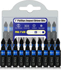 20 Pack Phillips Impact Driver Bits, #3 Phillips Head Magnetic Screwdriver Bits Set, 1 Inch S2 Alloy Steel Impact Bits, 1/4" Hex Shank Screwdriver Drill Bit, CNC Machined ph3 Impact Drill Bits