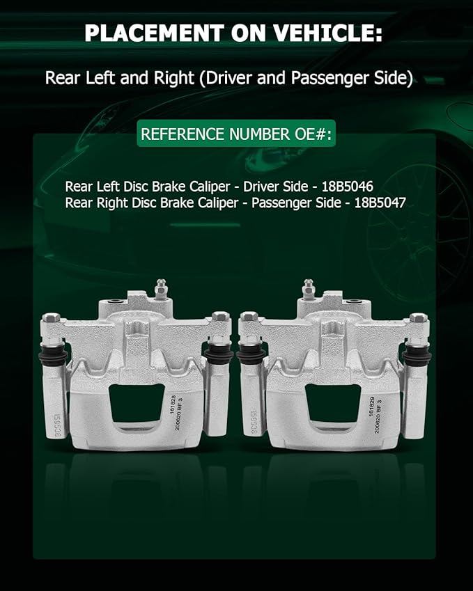 SCITOO Rear Left+Right Brake Calipers With Bracket 18B5046 18B5047 Compatible For Dodge Nitro 2007-2011 For Jeep Liberty 2008-2012 For Jeep Wrangler 2007-2017 For Jeep Wrangler JK 2018