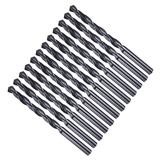 Drill Bit, 6.7mm Cutting Diameter, 4241 HSS Nitriding Black 118° Cutting Angle Versatile Jobber Bits - (Applications: for Drilling Plastic Wood Soft Metal), 12-Pieces