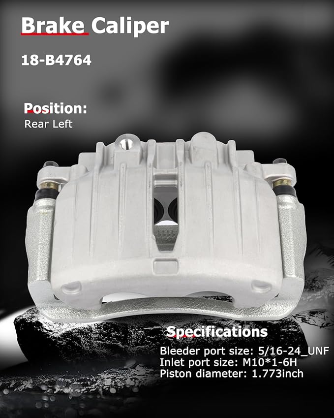 cciyu Rear Left Brake Caliper Assembly w/Bracket 18-B4764 For Cadillac 2002-2006,For Chevy 2000-2007,For GMC 2000-2007