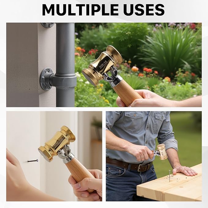 HONGDUI Wooden Mallet, Woodworking Brass Chisel Mallet, Woodworking Tools Wooden Hammer Carpentry Tools for Floor Furniture Tile