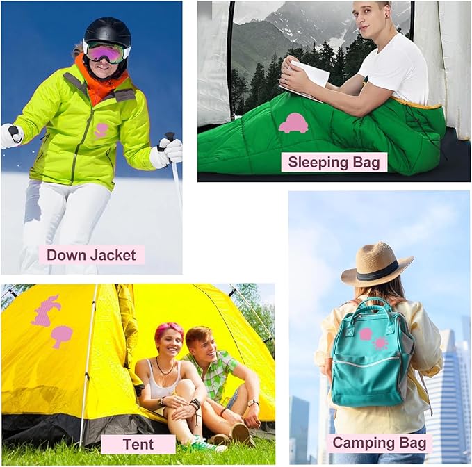 45PCS Nylon Repair Patch Self-Adhesive Pre-Cut Fabric Patch Down Jacket Repair Patches for Puffer Jackets Tenacious Tape Polyester Waterproof Lightweight Tent Repair Patch for Clothes Bag(Pink)
